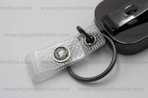 Retractable Metal Badge Reels with Carabiner Hook shot