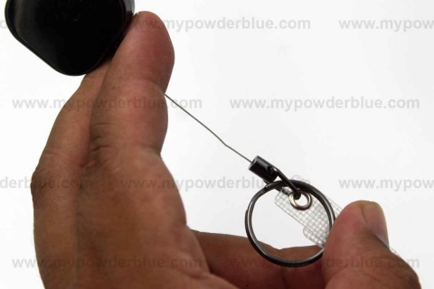 Retractable Metal Badge Reels with Carabiner Hook shot