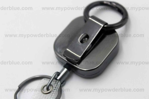 Retractable Metal Badge Reels with Carabiner Ring shot