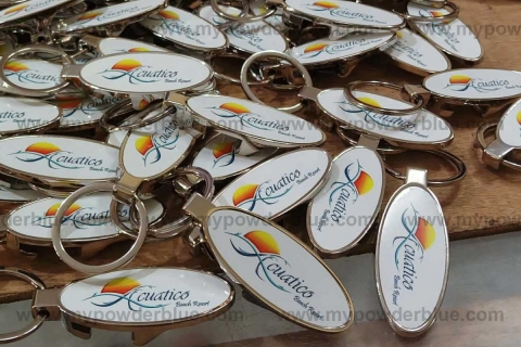 Solid Oval Stainless Metal Bottle Opener with Key Ring sample