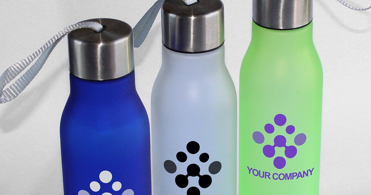 Custom Printed Promotional Frosted Plastic Bottles with Strap