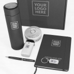 USB Fan, Tumbler, Metal Keychain, Notebook, and Metal Pen Gift Set #25C