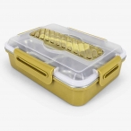 Lunch Boxes with 4 Partitions and Spoon