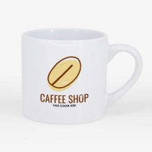 Customized 6 oz White Ceramic Espresso Cups